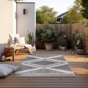 Teppich ELLE DECORATION Rhombus, In- und Outdoor Teppiche Gr. B/L: 200 cm x 290 cm, 5 mm, 1 St., schwarz Moderne Teppiche
