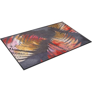 Teppich Erbario, wash+dry by Kleen-Tex, rechteckig, Höhe: 7 mm, Motiv Farnblätter, rutschhemmend, In- und Outdoor geeignet, waschbar
