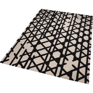 Teppich ESPRIT Artisan Pop Teppiche Gr. B/L: 70 cm x 140 cm, 12 mm, 1 St., schwarz Schurwollteppiche