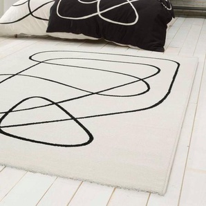 Teppich ESPRIT Artist Teppiche Gr. B/L: 160 cm x 225 cm, 13 mm, 1 St., schwarz-weiß (weiß, schwarz) Esszimmerteppiche