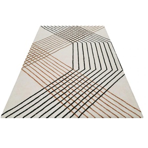 Teppich ESPRIT Bass Teppiche Gr. B/L: 140 cm x 200 cm, 8 mm, 1 St., beige Esszimmerteppiche modern, nachhaltig, handgetuftet, Linien Muster, Wohn-, Schlafzimmer
