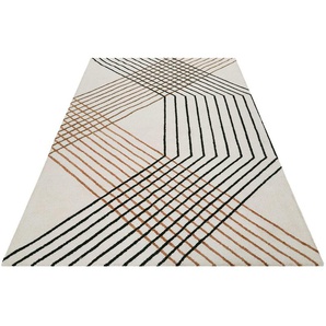 Teppich ESPRIT Bass Teppiche Gr. B/L: 200 cm x 290 cm, 8 mm, 1 St., beige Esszimmerteppiche modern, nachhaltig, handgetuftet, Linien Muster, Wohn-, Schlafzimmer