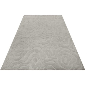 Teppich ESPRIT Bay Edition Teppiche Gr. B/L: 110 cm x 170 cm, 8 mm, 1 St., grau Esszimmerteppiche modern und nachhaltig, mit Hoch-Tief Struktur, Wohn-, Schlafzimmer