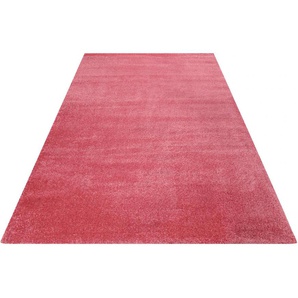 Teppich ESPRIT California Teppiche Gr. B/L: 160 cm x 225 cm, 18 mm, 1 St., rot (hibiskusrot) Esszimmerteppiche sehr weicher dichter Flor, Wohnzimmer, Schlafzimmer, Esszimmer, uni