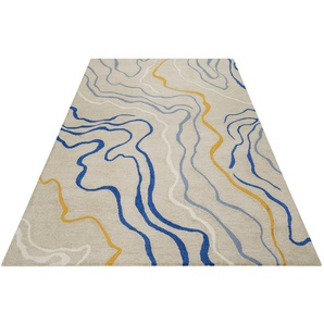 Teppich ESPRIT Drive Teppiche Gr. B/L: 200 cm x 290 cm, 8 mm, 1 St., beige Esszimmerteppiche nachhaltig, modern, abstraktes Design für Wohnzimmer und Schlafzimmer
