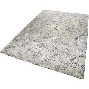 Teppich ESPRIT Elda Teppiche Gr. B/L: 160 cm x 225 cm, 12 mm, 1 St., grau Esszimmerteppiche Hoch Tief Struktur, Floral, Wohnzimmer