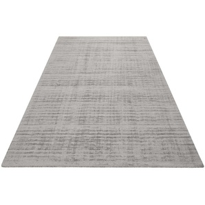 Teppich ESPRIT Gil Teppiche Gr. B/L: 130 cm x 190 cm, 8 mm, 1 St., grau (hellgrau) Esszimmerteppiche handgewebt, seidig glänzend, schimmernde Farbbrillianz, Melangeeffekt