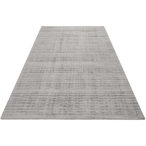 Teppich ESPRIT Gil Teppiche Gr. B/L: 200 cm x 290 cm, 8 mm, 1 St., grau (hellgrau) Esszimmerteppiche handgewebt, seidig glänzend, schimmernde Farbbrillianz, Melangeeffekt
