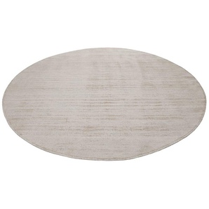 Teppich ESPRIT Gil Teppiche Gr. Ø 200 cm, 8 mm, 1 St., beige (creme beige) Esszimmerteppiche handgewebt, seidig glänzend, schimmernde Farbbrillianz, Melangeeffekt