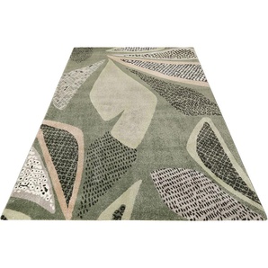 Teppich ESPRIT Hazel Teppiche Gr. B/L: 120 cm x 170 cm, 13 mm, 1 St., grün (grün, hellgrün, dunkelgrün) Esszimmerteppiche schön weicher Kurzflor in modernem Design, bunt, Wohnzimmer