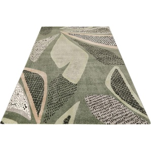 Teppich ESPRIT Hazel Teppiche Gr. B/L: 160 cm x 225 cm, 13 mm, 1 St., grün (grün, hellgrün, dunkelgrün) Esszimmerteppiche schön weicher Kurzflor in modernem Design, bunt, Wohnzimmer