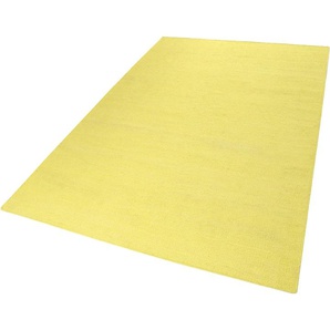 Teppich ESPRIT Rainbow Kelim Teppiche Gr. B/L: 130 cm x 190 cm, 5 mm, 1 St., gelb Baumwollteppiche Flachgewebe aus 100% Baumwolle, Wohnzimmer, Kinderzimmer, einfarbig