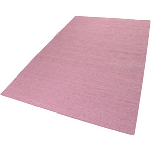 Teppich ESPRIT Rainbow Kelim Teppiche Gr. B/L: 130 cm x 190 cm, 5 mm, 1 St., rosa Baumwollteppiche Flachgewebe aus 100% Baumwolle, Wohnzimmer, Kinderzimmer, einfarbig