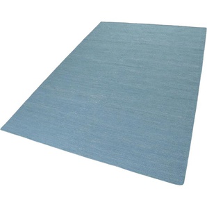 Teppich ESPRIT Rainbow Kelim Teppiche Gr. B/L: 200 cm x 290 cm, 5 mm, 1 St., blau (türkis) Baumwollteppiche Flachgewebe aus 100% Baumwolle, Wohnzimmer, Kinderzimmer, einfarbig