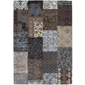 Teppich  Flachgewebe Retro- und Patchwork-Look Jacquard-Muster  Braun
