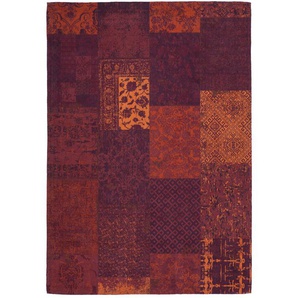 Teppich  Flachgewebe Retro- und Patchwork-Look Jacquard-Muster  Rot
