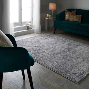 Teppich FLAIR RUGS Arissa Abstraktes Teppiche Gr. B/L: 160 cm x 230 cm, 7 mm, 1 St., silberfarben Esszimmerteppiche