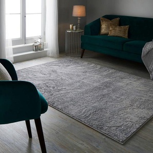 Teppich FLAIR RUGS Arissa Abstraktes Teppiche Gr. B/L: 200 cm x 290 cm, 7 mm, 1 St., silberfarben Esszimmerteppiche