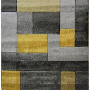 Teppich FLAIR RUGS Cosmos Teppiche Gr. B/L: 160 cm x 230 cm, 12 mm, 1 St., gelb (ocker) Esszimmerteppiche