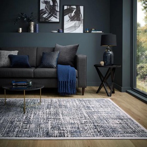 Teppich FLAIR RUGS Eris Trace Teppiche Gr. B/L: 160 cm x 230 cm, 8 mm, 1 St., blau Esszimmerteppiche Glanzeffekt Teppich