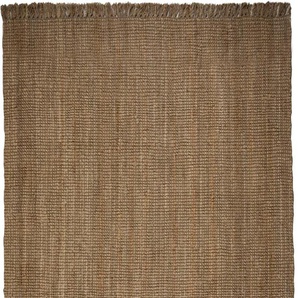 Teppich FLAIR RUGS Jute Boucle Teppiche Gr. B/L: 200 cm x 290 cm, 7 mm, 1 St., beige (natur) Juteteppiche aus 100% Jute, mit Fransen, Naturfasern