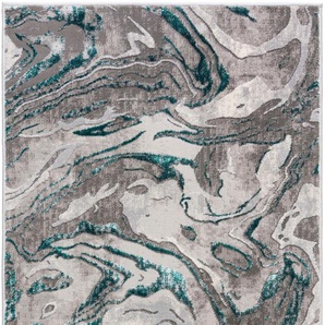 Teppich FLAIR RUGS Marbled Teppiche Gr. B/L: 200 cm x 290 cm, 12 mm, 1 St., grün (smaragd) Esszimmerteppiche dezenter Glanz, mehrfarbig, modernes Marmor-Design