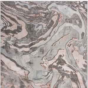 Teppich FLAIR RUGS Marbled Teppiche Gr. B/L: 200 cm x 290 cm, 12 mm, 1 St., rosa (rosé) Esszimmerteppiche dezenter Glanz, mehrfarbig, modernes Marmor-Design