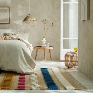 Teppich FLAIR RUGS Medina Teppiche Gr. B/L: 120 cm x 170 cm, 12 mm, 1 St., bunt Baumwollteppiche Boho-Look, aus Naturfasern wie Wolle & Jute