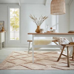 Teppich FLAIR RUGS Tessa Baumwolle Teppiche Gr. B/L: 120 cm x 170 cm, 10 mm, 1 St., beige (natur) Orientalische Muster Baumwolle Scandi