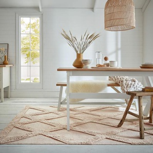 Teppich FLAIR RUGS Tessa Baumwolle Teppiche Gr. B/L: 200 cm x 290 cm, 10 mm, 1 St., beige (natur) Orientalische Muster Baumwolle Scandi