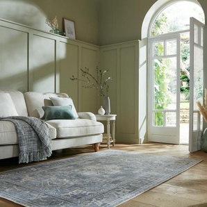 Teppich FLAIR RUGS Windsor Teppiche Gr. B/L: 160 cm x 230 cm, 4 mm, 1 St., grün Esszimmerteppiche Waschbarer Teppich