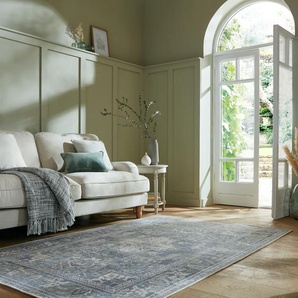 Teppich FLAIR RUGS Windsor Teppiche Gr. B/L: 200 cm x 290 cm, 4 mm, 1 St., grün Esszimmerteppiche Waschbarer Teppich