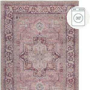Teppich FLAIR RUGS Windsor Teppiche Gr. B/L: 200 cm x 290 cm, 4 mm, 1 St., rosa Esszimmerteppiche Waschbarer Teppich