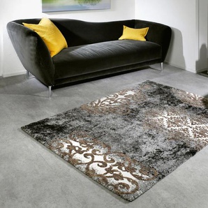 Teppich GALLERY M BRANDED BY MUSTERRING Amore Teppiche Gr. B/L: 200 cm x 290 cm, 20 mm, 1 St., braun (braun, grau) Esszimmerteppiche besonders weich durch Microfaser, Wohnzimmer