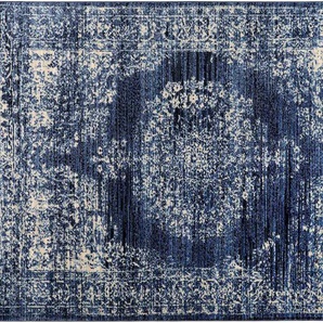 Teppich GALLERY M BRANDED BY MUSTERRING Bella Teppiche Gr. B/L: 166 cm x 240 cm, 8 mm, 1 St., blau Esszimmerteppiche Wohnzimmer