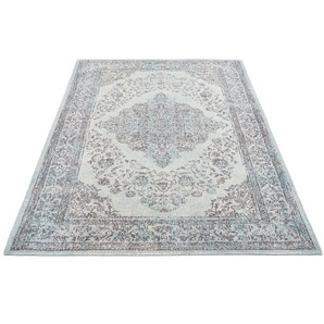 Teppich GALLERY M BRANDED BY MUSTERRING Bordüre Teppiche Gr. B/L: 200 cm x 290 cm, 5 mm, 1 St., blau (ocean) Baumwollteppich Flachgewebeteppich Kurzflorteppich Orientteppich Teppich Webteppich Baumwollteppiche Teppiche Flachgewebe, Chenille, Wohnzimmer
