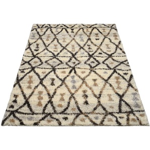 Teppich GALLERY M BRANDED BY MUSTERRING MAROK Teppiche Gr. B/L: 160 cm x 230 cm, 12 mm, 1 St., braun (creme, braun) Orientalische Muster