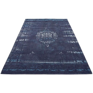 Teppich GALLERY M BRANDED BY MUSTERRING Medaillon Teppiche Gr. B/L: 200 cm x 290 cm, 5 mm, 1 St., blau (ocean) Baumwollteppiche Flachgewebe, Wohnzimmer