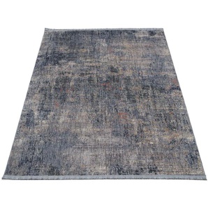 Teppich GALLERY M BRANDED BY MUSTERRING MODENA Teppiche Gr. B/L: 120 cm x 170 cm, 8 mm, 1 St., grau (grau, blau) Esszimmerteppiche