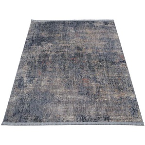 Teppich GALLERY M BRANDED BY MUSTERRING MODENA Teppiche Gr. B/L: 160 cm x 230 cm, 8 mm, 1 St., grau (grau, blau) Esszimmerteppiche