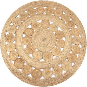 Teppich Geflochten Jute 150 cm Rund