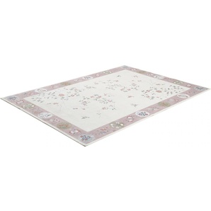 Teppich GINO FALCONE Cherina GF-130 Teppiche Gr. B/L: 200 cm x 290 cm, 8 mm, 1 St., rosa (rose) Esszimmerteppiche zartes Blüten Design, mit Bordüre, leichter Glanz, 100 % Viskose