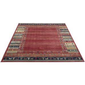 Teppich GINO FALCONE Cherina GF-131 Teppiche Gr. B/L: 120 cm x 170 cm, 8 mm, 1 St., rot Esszimmerteppiche Ethno Design, mit Bordüre, leichter Glanz, 100 % Viskose, Wohnzimmer