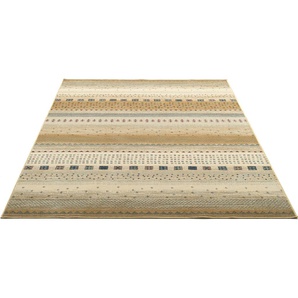 Teppich GINO FALCONE Cherina GF-132 Teppiche Gr. B/L: 120 cm x 170 cm, 8 mm, 1 St., beige Esszimmerteppiche Ethno Design, gestreift, leichter Glanz, 100 % Viskose, Wohnzimmer