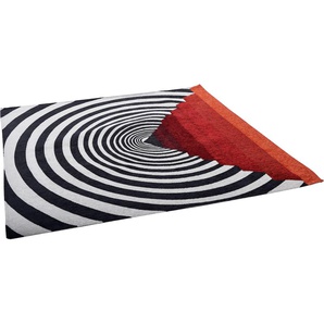 Teppich GINO FALCONE Cosima-117 Teppiche Gr. B/L: 190 cm x 280 cm, 3 mm, 1 St., rot Esszimmerteppiche flachgewebt, Jaquard, mit Chenillegarn, modernes geometrisches Design