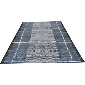 Teppich GINO FALCONE Outdoor-Africa 38 Teppiche Gr. B/L: 200 cm x 285 cm, 5 mm, 1 St., blau Esszimmerteppiche Flachgewebe, Ethno Style, In- und Outdoor geeignet