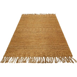 Teppich GREEN LOOOP Marseille Teppiche Gr. B/L: 80 cm x 300 cm, 5 mm, 1 St., braun Juteteppiche handgewebter Juteteppich, Naturfaser, Wohnzimmer