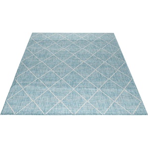Teppich GUIDO MARIA KRETSCHMER HOME&LIVING Florenz Teppiche Gr. B/L: 200 cm x 290 cm, 3 mm, 1 St., blau (aquablau) Esszimmerteppiche geeignet für In- & Outdoor, wetterfest UV-beständig, besonders flach