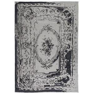 Teppich Handgefertigt Flachgewebe Jacquard Vintage-Look Grau