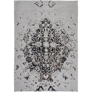 Teppich Handgefertigt Flachgewebe Jacquard Vintage-Look Grau
